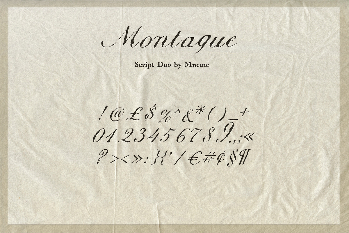 Montague - Script & Rough Duo, a Script Font by Mneme (Photo 7 of 11)