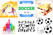 Soccer posters and silhouette player, a Decorative Illustration by TAlex (Thumbnail 1 of 6)
