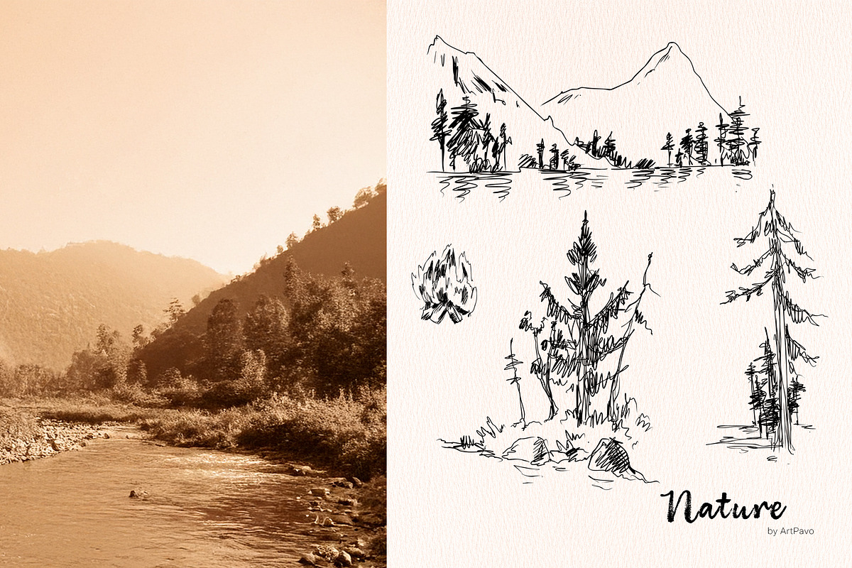 Tribal Sketche Pack, Native American, a Person Illustration by ArtPavo (Photo 7 of 13)