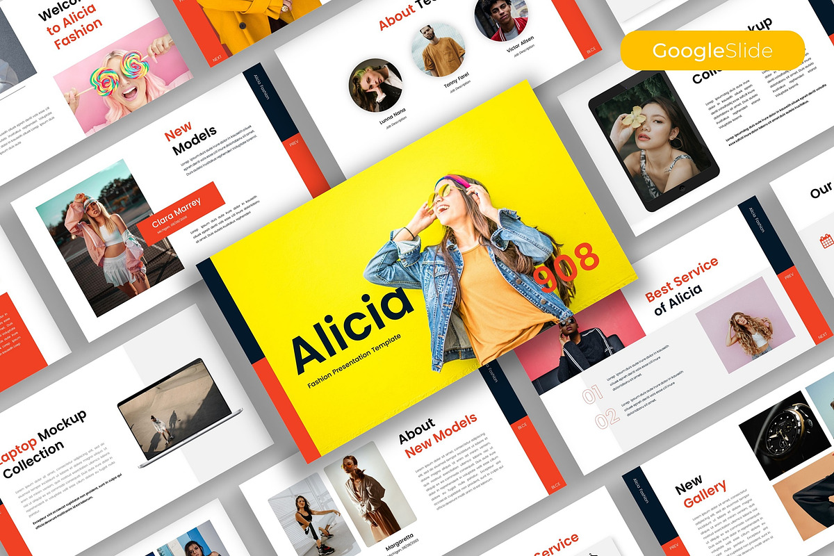 Alicia–Fashion Google Slide Template, a Presentation Template by kreatifreya (Photo 1 of 5)
