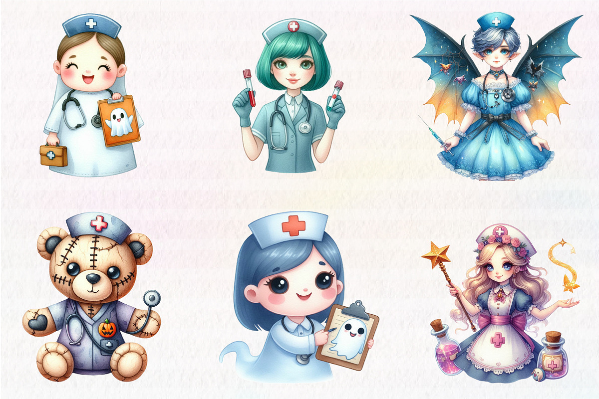 Halloween Nurse PNG Sublimation Clip, an Illustration by CreationArt (Photo 2 of 5)