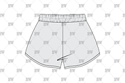 70's Athletic Shorts Fashion Flat, a Bottom Mockup by haydenwentworth (Thumbnail 3 of 3)