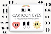 Cartoon eyes Procreate stamp brushes, a Brush Add-On by Let's Art (Thumbnail 1 of 2)