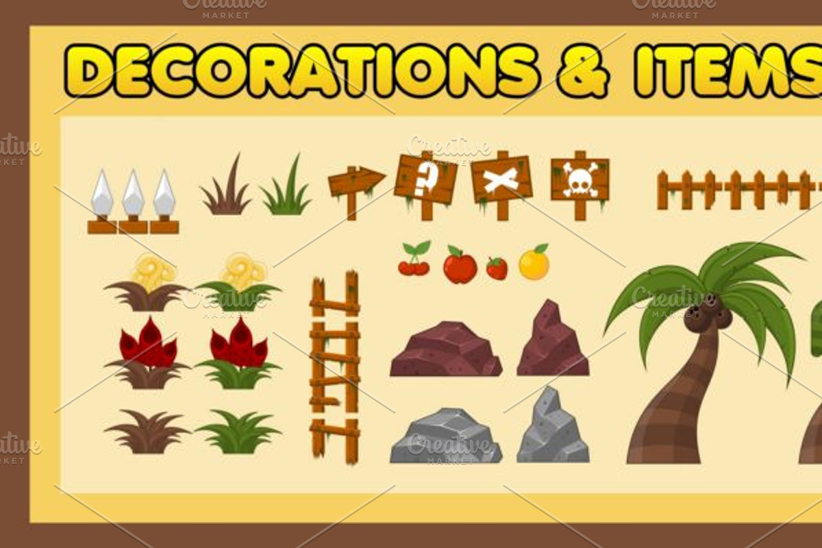 Platformer Game Tile Set 6, an Animal Illustration by pzUH (Photo 4 of 4)