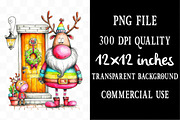 Christmas Santa & Reindeer Clipart, an Illustration by Designking (Thumbnail 4 of 5)