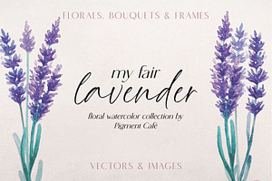 My Fair Lavender Watercolor Florals