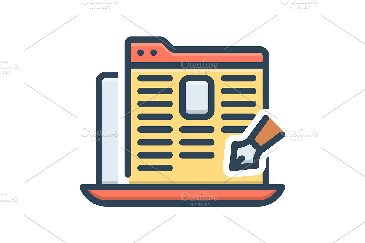 Columnists writer color icon, a Duotone Icon by Creative priyanka