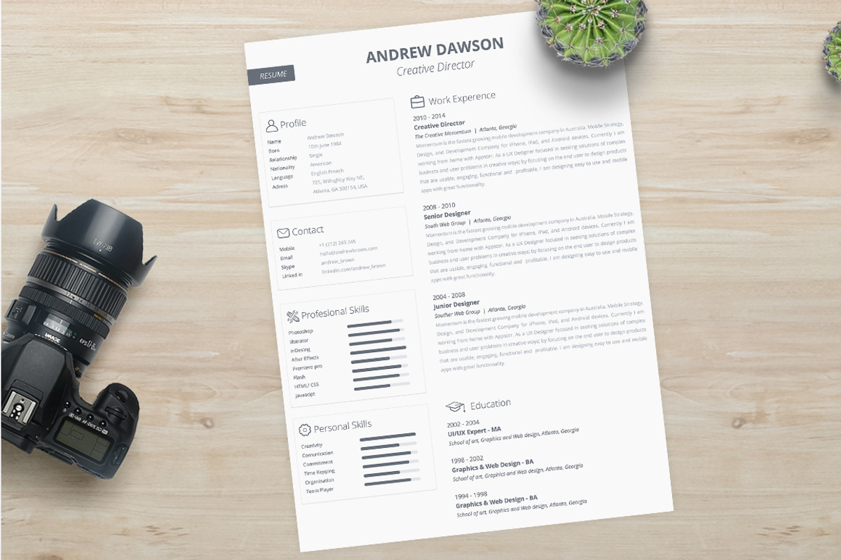 Greyline Resume, a Resume Template by UIMint (Photo 1 of 2)
