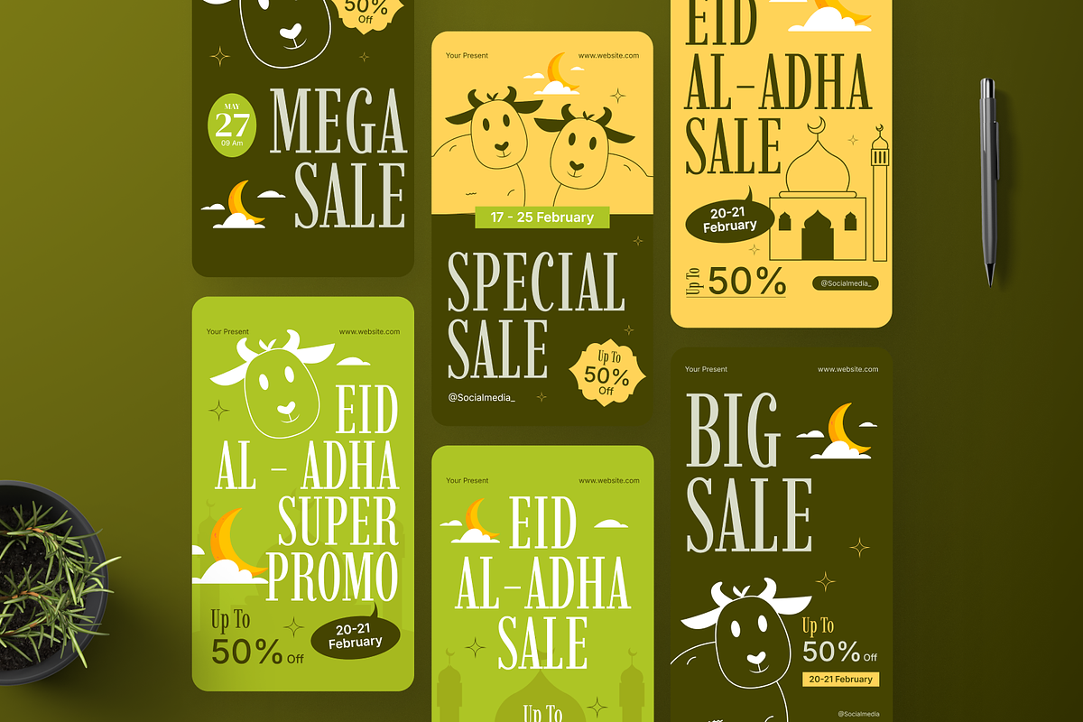 Eid Al-Adha Sale Instagram Story, a Social Media Template by Annora Studio (Photo 4 of 6)