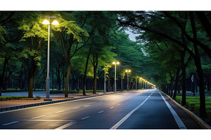 pavement light road background ai, a Transportation Photo by pikepicture