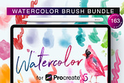 Procreate 5 Watercolor Brush Bundle, a Brush Add-On by RadekBroz (Thumbnail 1 of 9)