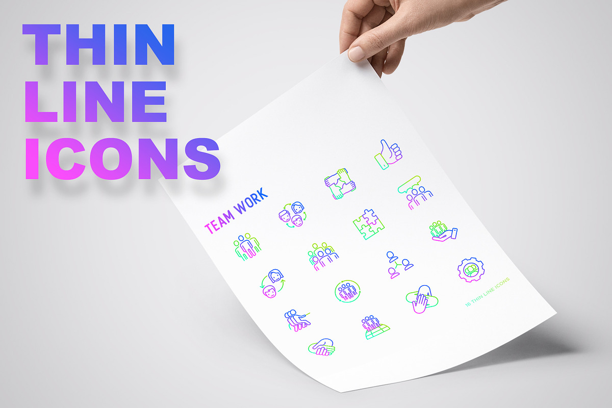 Team Work Icons Set | 30 Templates, an Outline Icon by Alex Blogoodf