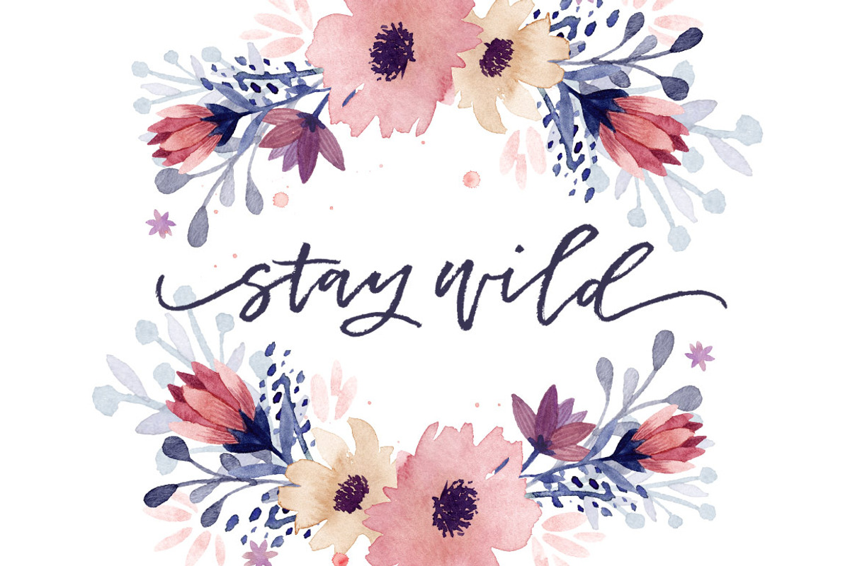 Watercolor Leaves and Florals Kit, a Texture Illustration by Every Tuesday (Photo 3 of 8)