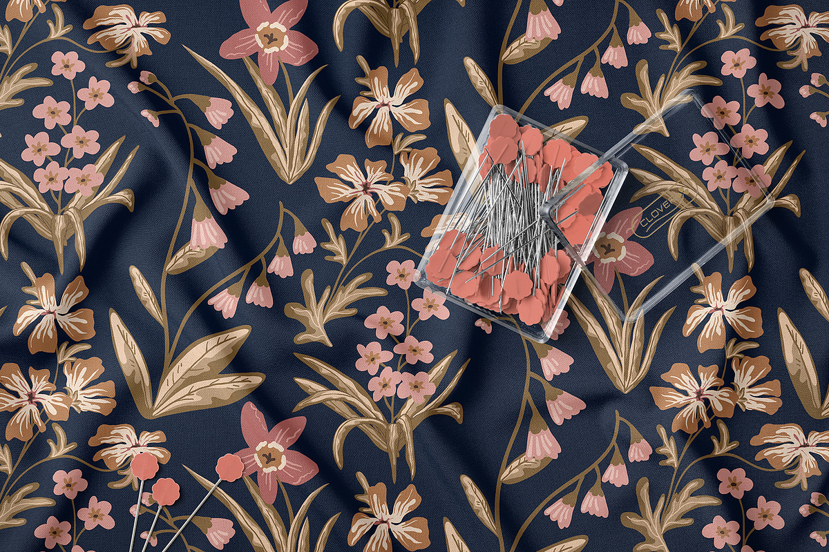 Vintage Boho Floral Seamless Pattern, a Pattern Graphic by StudioGlouna (Photo 2 of 5)