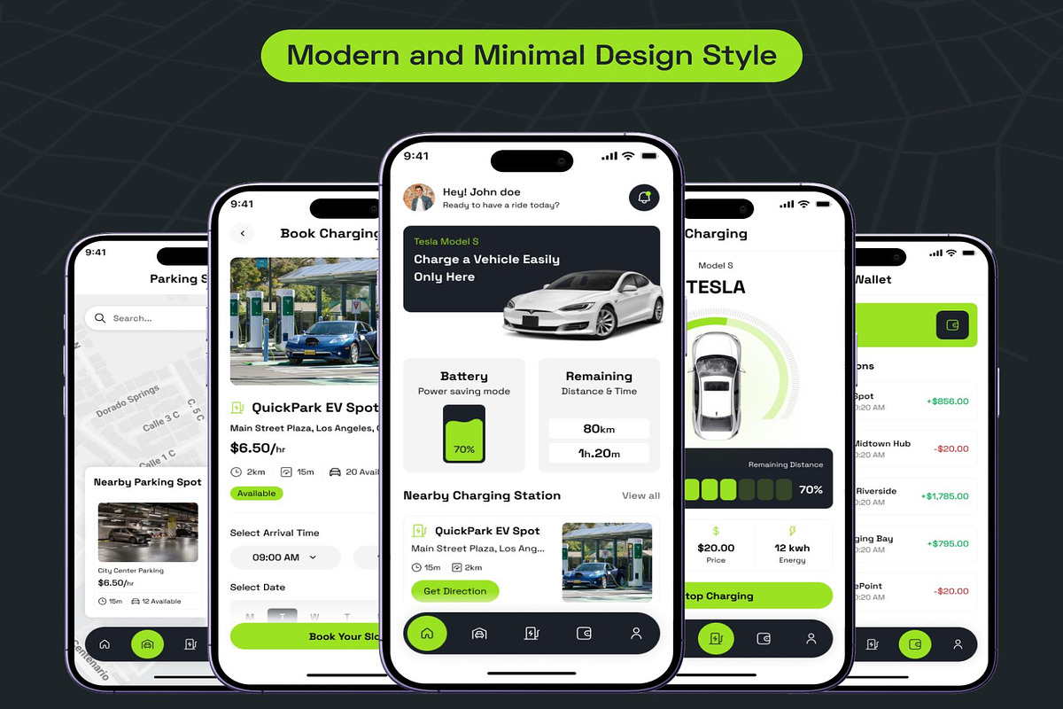 Parkify Car Parking& Charging Mobile, an UI Kit Template by Creative Perspective (Photo 3 of 8)