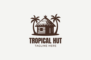 Traditional Tropical Hut Logo, a Branding & Logo Template by Signatoro