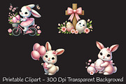 Easter clipart bundle rabbit bunny p, an Illustration by RobertsArt (Thumbnail 3 of 7)