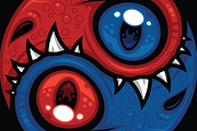 Red and Blue Yin Yang Dragons, an Illustration by Schwegel Illustration (Thumbnail 3 of 3)