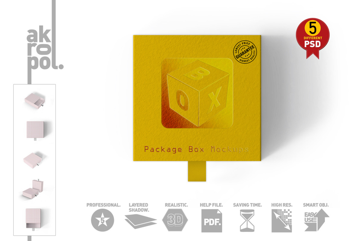 squarebox Mock Up, a Cups & Container Mockup by akropol (Photo 7 of 15)