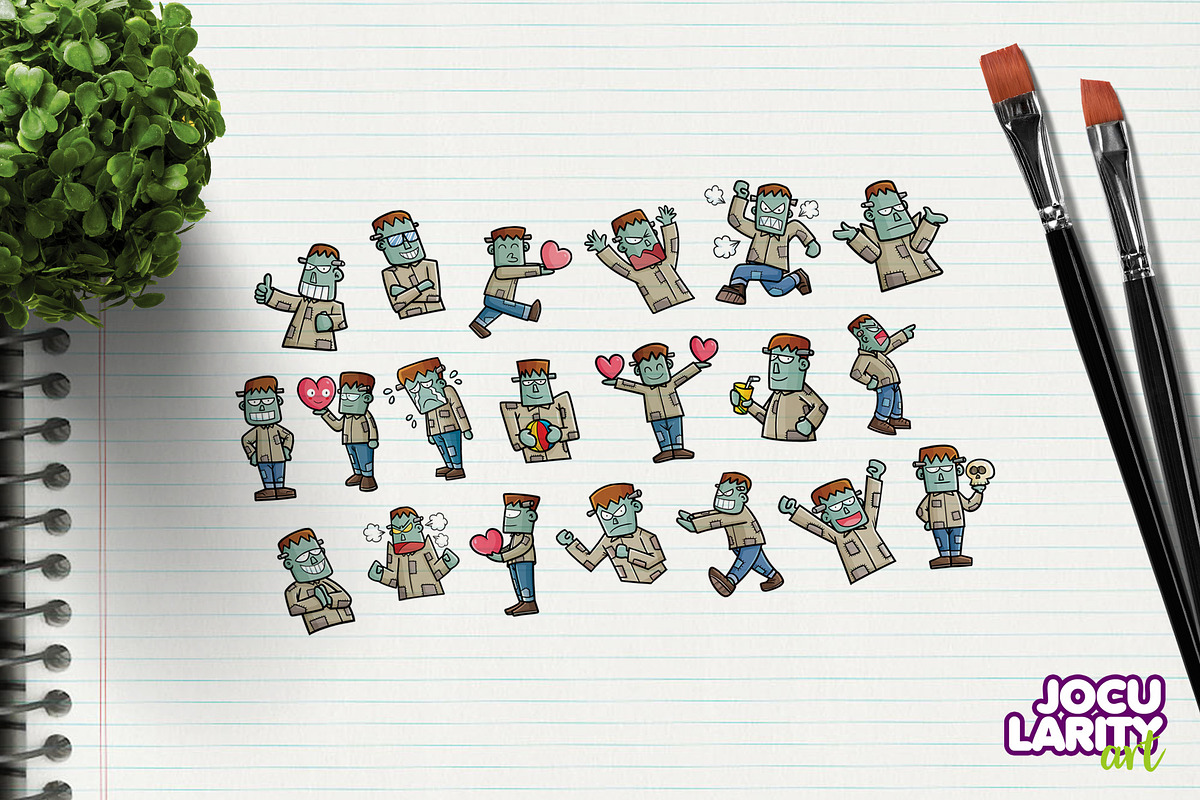 Funny Frankenstein Cartoon Vector, a Seasonal Illustration by Jocularity Art (Photo 3 of 3)