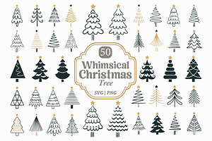 Whimsical Christmas Tree Doodle