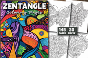 Zentangle Coloring Pages For Adults, a Pattern Graphic by Design Station (Thumbnail 1 of 3)