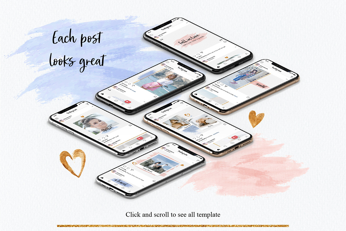Watercolour Instagram Feeds Template, a Social Media Template by An Design (Photo 2 of 5)