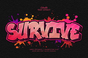 Text Effect Survive Style Graffiti