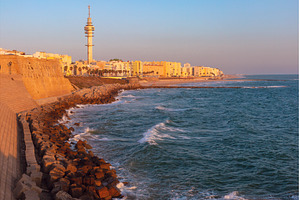 Cadiz seawall and Atlantic coast at, an Architecture Photo by kavalenkava