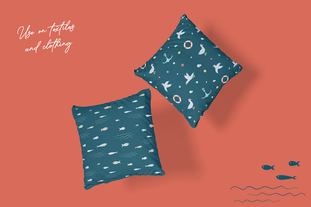 Ocean Adventure Patterns—6 Designs, an Illustration by ApollinariaManko (Photo 3 of 9)