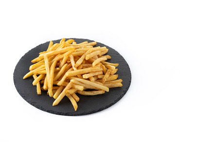 Fried potatoes, french fries isolated on white background, a Food & Drink Photo by etorres69