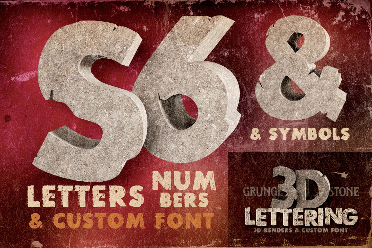 Stone - 3D Lettering + Font preview 2