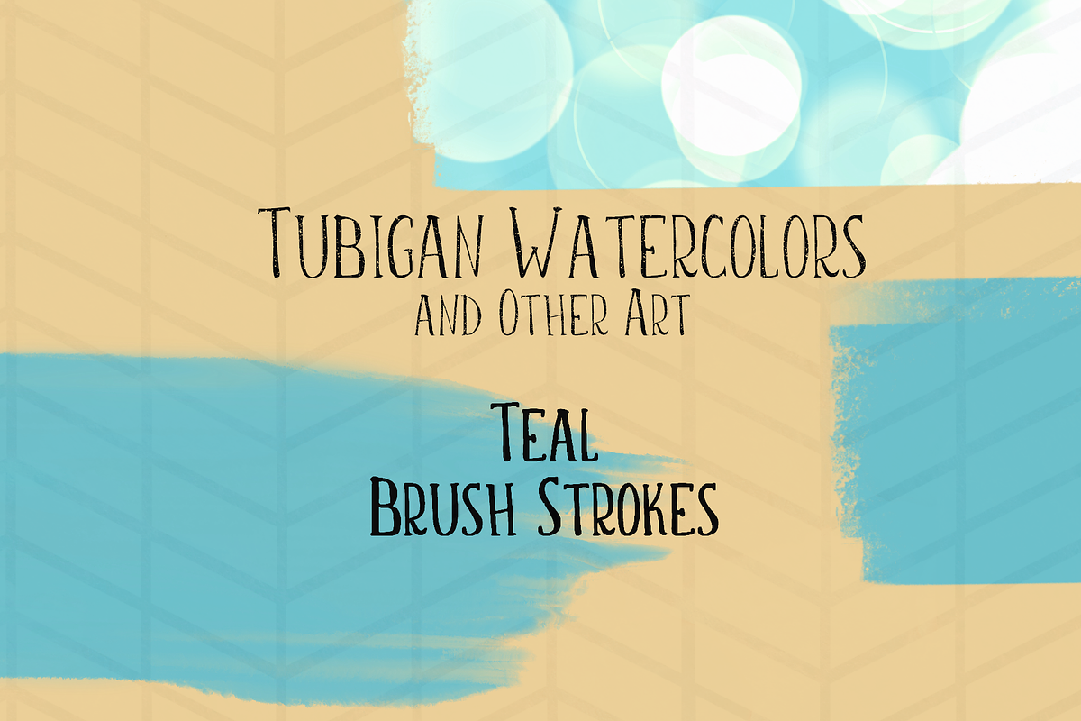 12 Brush Strokes - 6 Teal and 6 Rose, a Texture Illustration by Tubigan Art (Photo 5 of 7)