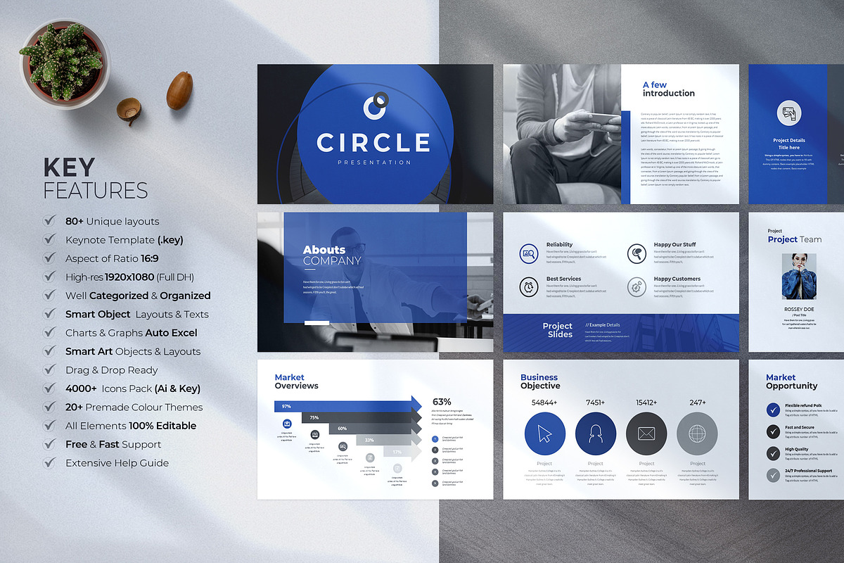 Circle-The Creative Keynote Template, a Presentation Template by WhiteGraphic (Photo 2 of 14)
