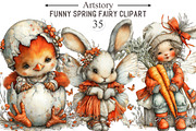 Funny Spring Fairy Clipart, an Illustration by designcity5 (Thumbnail 1 of 5)