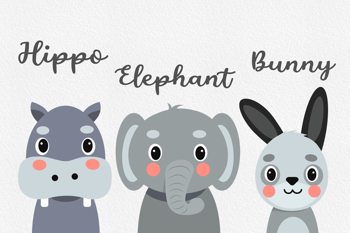 Cute Animals Potrait Illustration 2, an Animal Illustration by Vectorheroes (Photo 4 of 8)