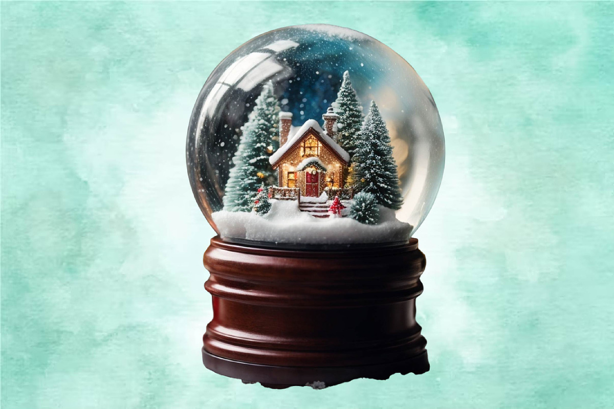 Christmas House In Snow Glob Clipar, a Seasonal Illustration by Craft Nest (Photo 5 of 5)