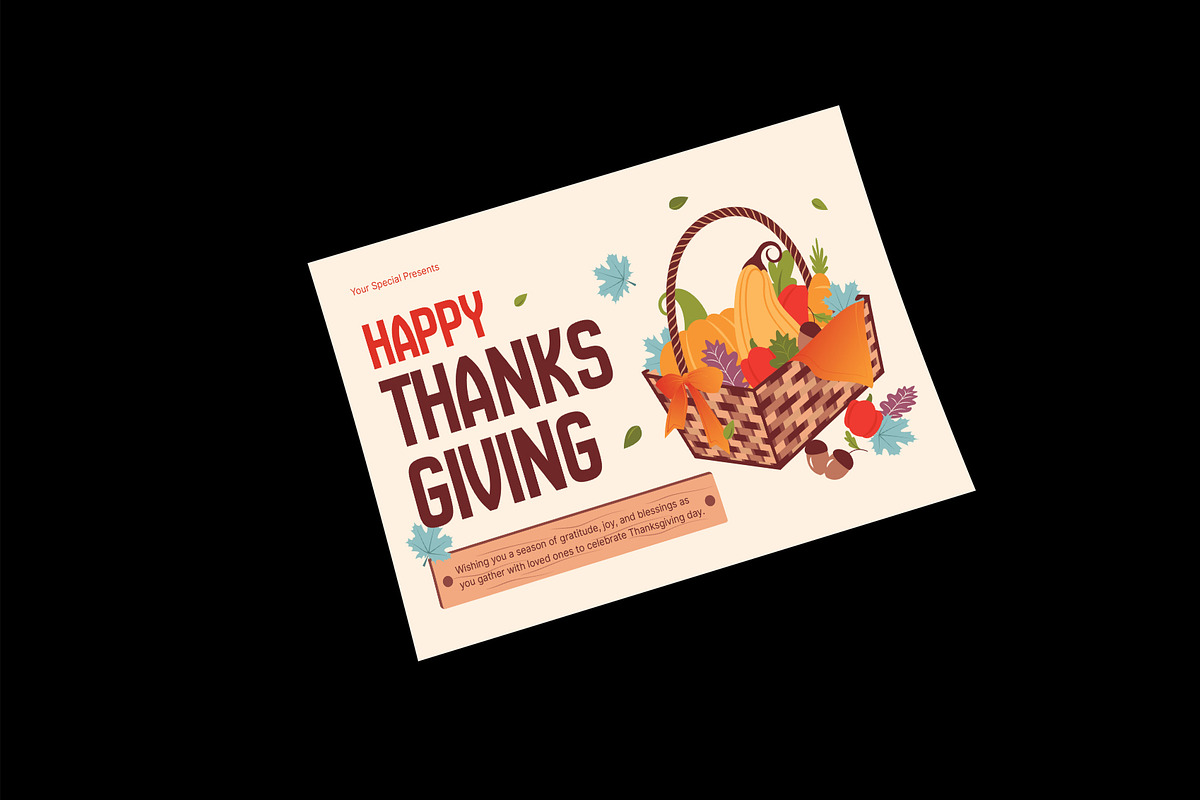 Minimal Thanksgiving Greeting Card, a Card Template by Neermana (Photo 3 of 4)