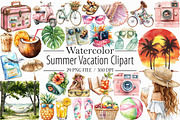 Summer Vacation Clipart, an Illustration by Libby Wishes (Thumbnail 1 of 4)