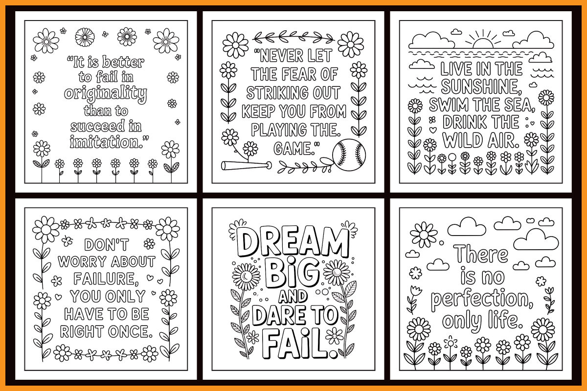 Motivational Quotes Coloring Book, an Object Graphic by protabsorkar11 (Photo 4 of 4)