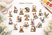 Patchwork Watercolor Animal & Gnomes, an Illustration by Artnoy (Thumbnail 7 of 8)