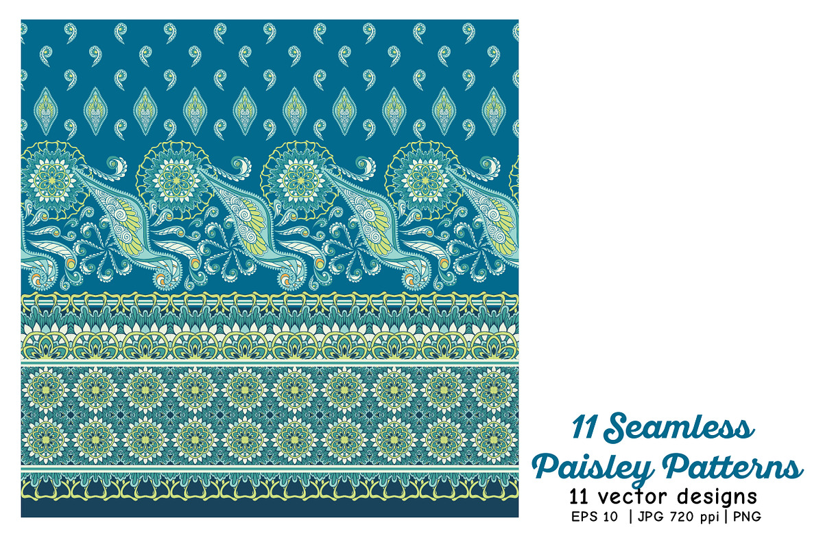 11 Paisley Seamless Patterns, a Pattern Graphic by Elen-Lane (Photo 4 of 5)