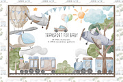 Watercolor transport for baby PNG, a Transportation Illustration by SleptArt (Thumbnail 1 of 4)