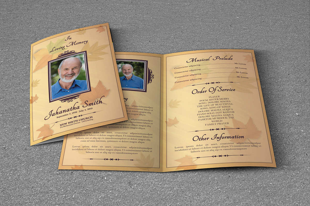 Funeral Program Template-V262, a Brochure Template by Template Shop (Photo 3 of 4)