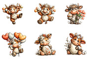Whimsical Easter Highland Cow Clipar, an Illustration by CreationArt (Thumbnail 3 of 7)