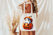 Cute Ghosts Clipart Bundle, an Illustration by Pixels.Craft (Thumbnail 7 of 7)