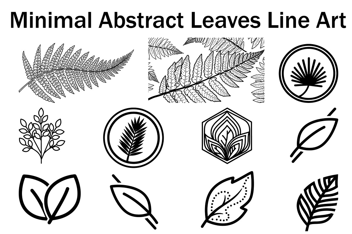 Minimal Abstract Leaves Line Art, an Illustration by musafir_fashion (Photo 1 of 11)
