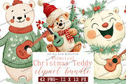 Whimsical Christmas Teddy Clipart, an Illustration by DreamArtGraphic (Thumbnail 1 of 4)