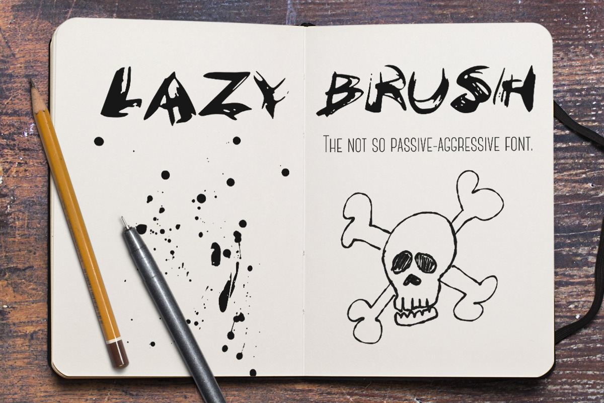 LazyBrush font, a Font by Mike Brennan Art & Design (Photo 1 of 3)