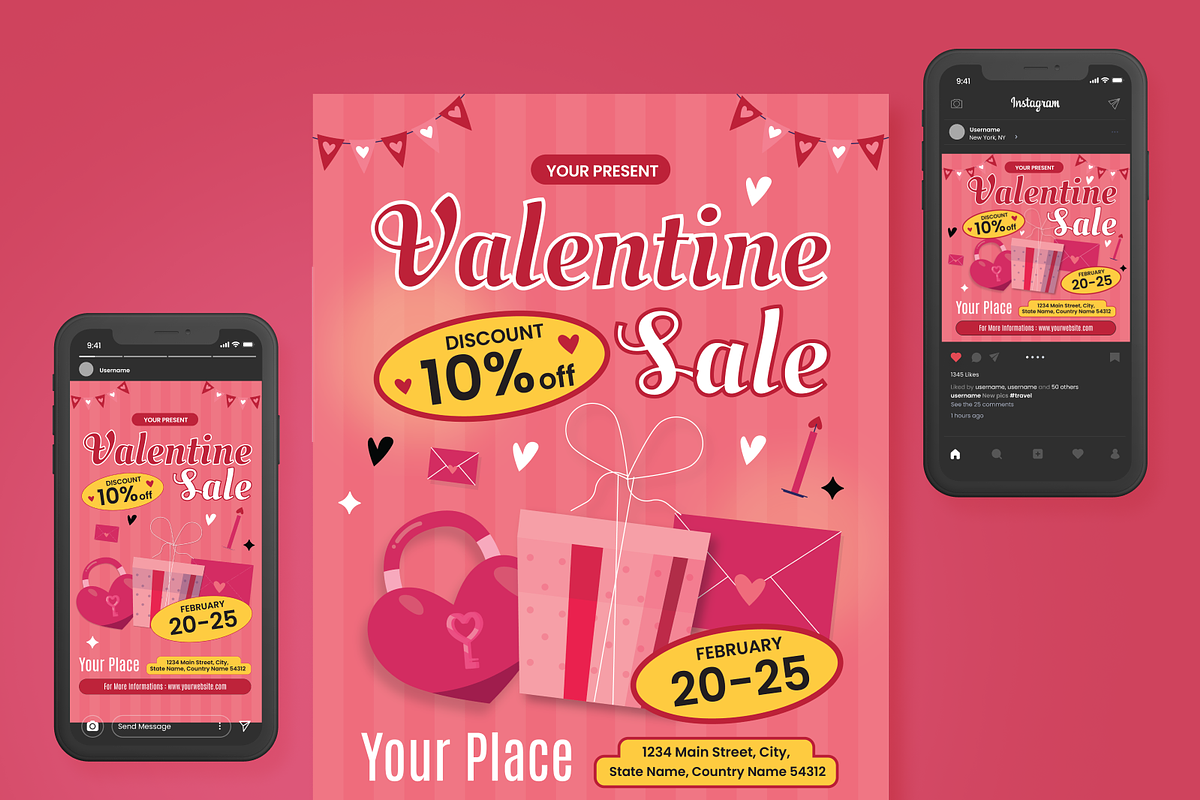 Valentine Sale Flyer Set, a Flyer Template by SquidPixey (Photo 5 of 6)